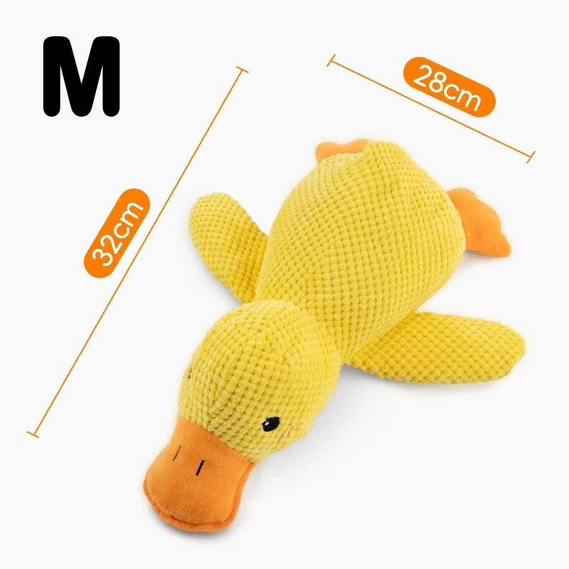 Yellow Duck Dog Plush Toy Molar Chew Toy Bite Resistant Puppy Self Play Relieve Boredom Interactive Pet Toy for Small Dogs