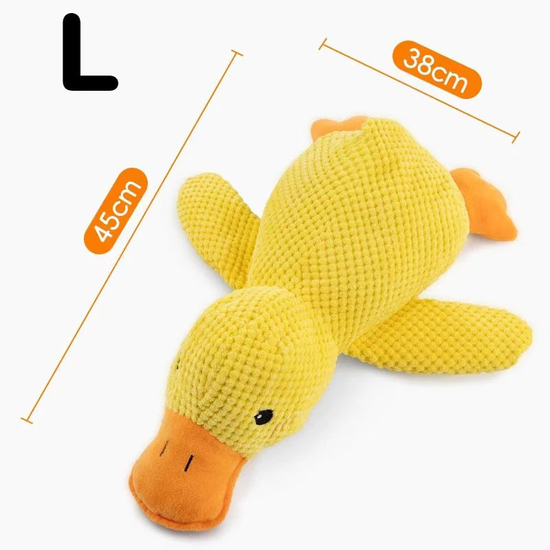 Yellow Duck Dog Plush Toy Molar Chew Toy Bite Resistant Puppy Self Play Relieve Boredom Interactive Pet Toy for Small Dogs